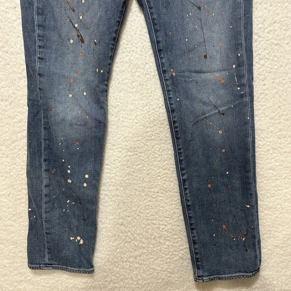 Levis 511 Jeans Tapered Stretch Cotton Classic Denim Blue Customized‎ Size 33